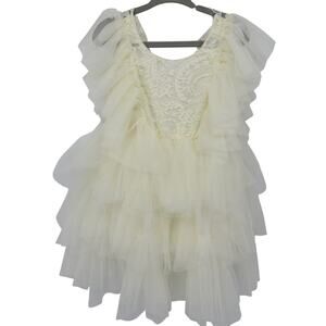 Toddler Girl Tutu Dress Size 90 (24m/2T) Light Yellow Formal Birthday NWOT